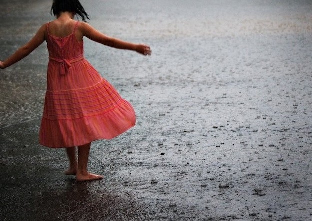 girl in the rain